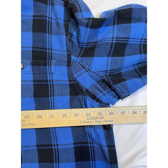 Duluth Trading Co Men's XL Plaid Multicolor Thick  Flannel Button Down Blue - Picture 4 of 6